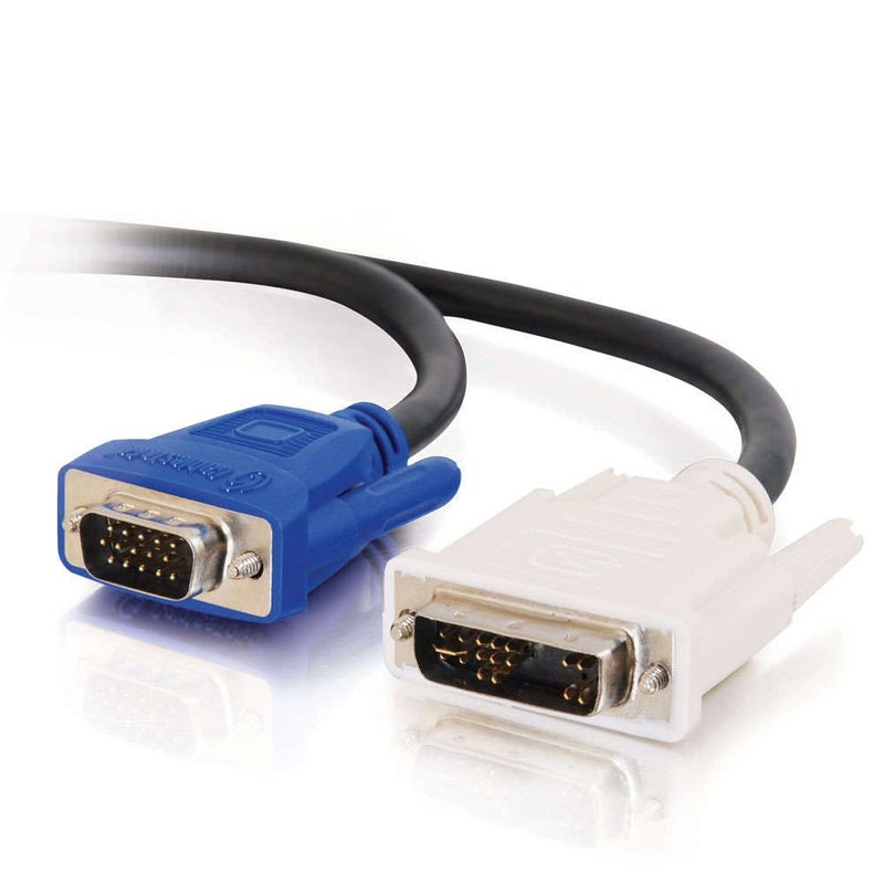 C2G كابل فيديو C2G 26954 DVI ذكر إلى HD15 VGA ذكر، أسود (6.6 قدم، 2 متر) - Image 1